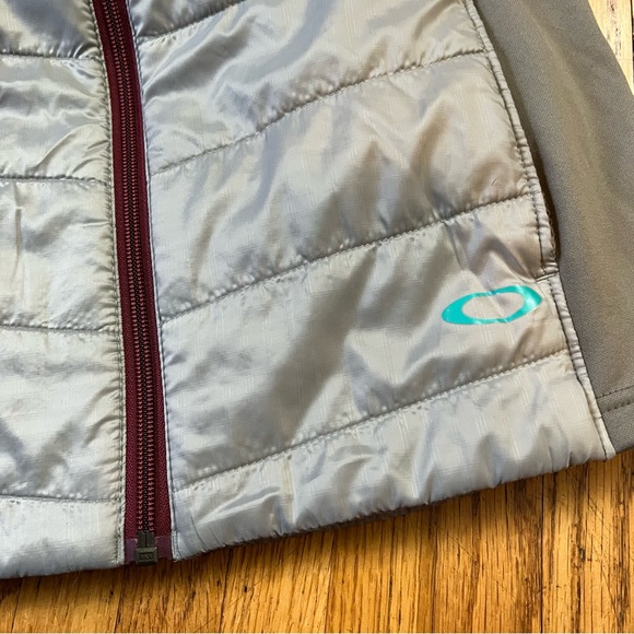 Oakley Small Women Full Zip Gray Packable Puffer Coat Jacket - Picture 3 of 8